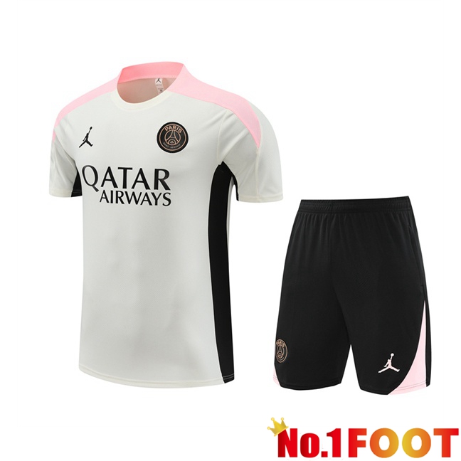 Paris PSG kit Training T Shirt + Shorts Grey 2024/2025