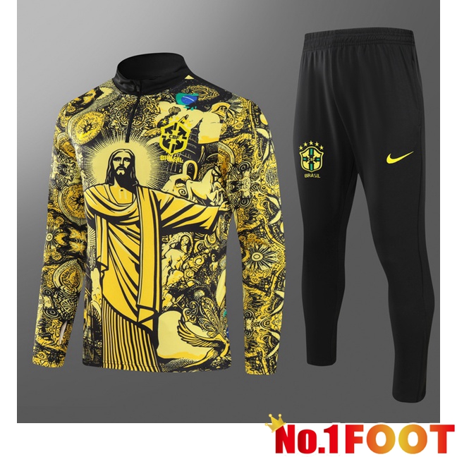 Brazil Kids kit Training Tracksuit Yellow 2024/2025