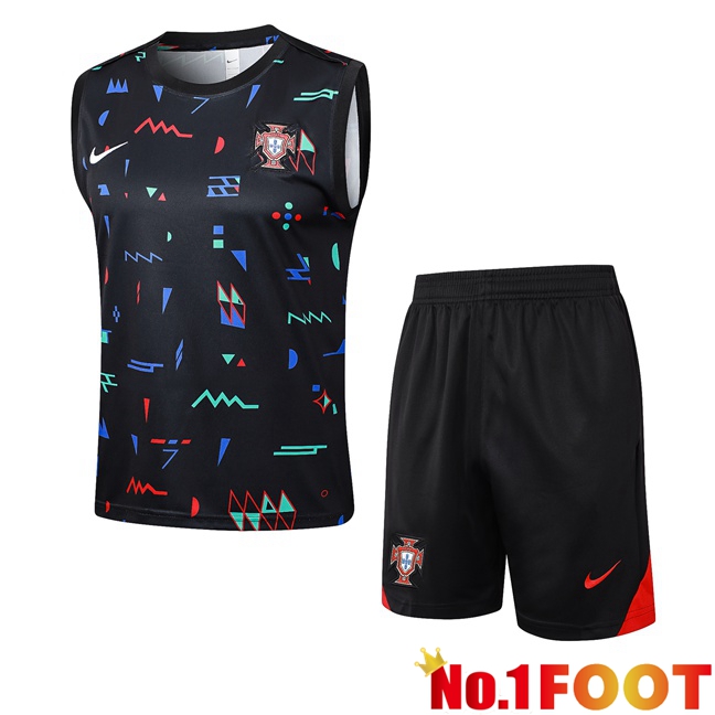 Portugal Gilet Soccer + Shorts Black 2024/2025