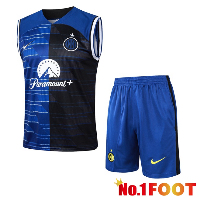 Inter Milan Gilet Soccer + Shorts Blue Black 2024/2025