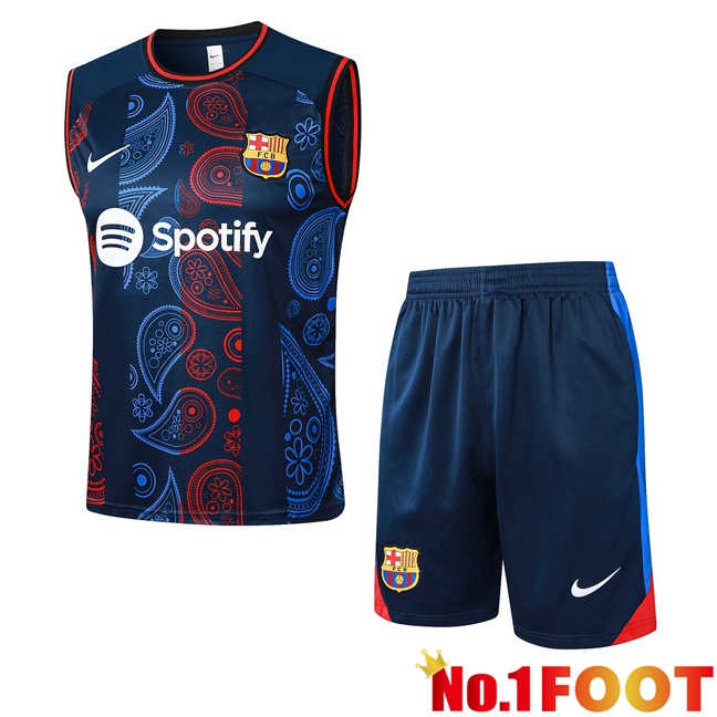 FC Barcelona Gilet Soccer + Shorts Blue Royal 2024/2025