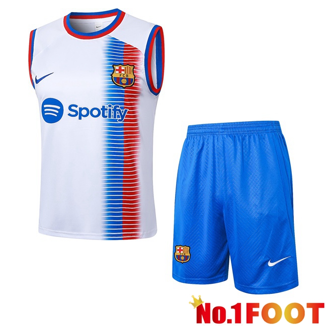 FC Barcelona Gilet Soccer + Shorts White 2024/2025