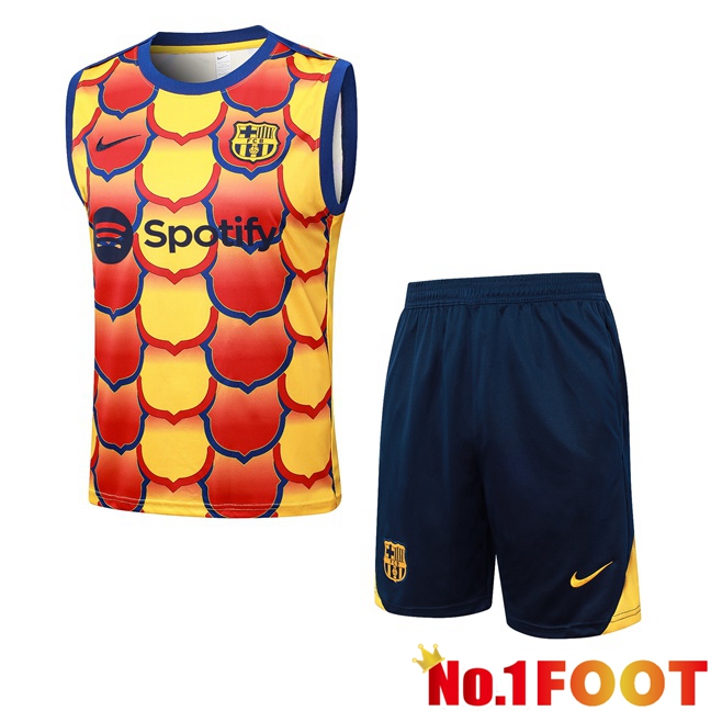 FC Barcelona Gilet Soccer + Shorts Yellow 2024/2025