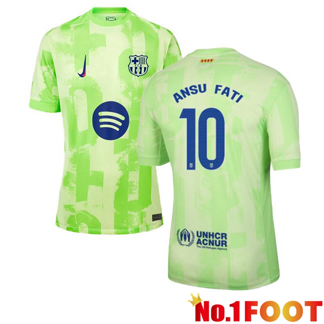 FC Barcelona (ANSU FATI 10) Third Soccer Jersey Green 2024/2025