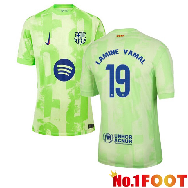 FC Barcelona (LAMINE YAMAL 19) Third Soccer Jersey Green 2024/2025