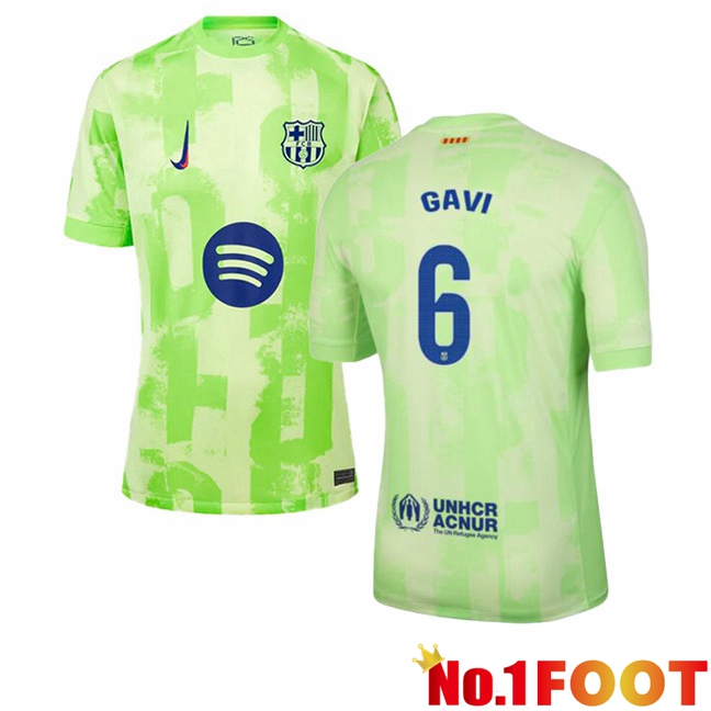 FC Barcelona (GAVI 6) Third Soccer Jersey Green 2024/2025