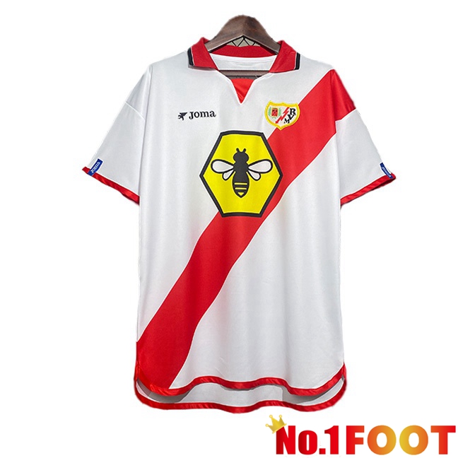 Rayo Vallecano Retro Home Soccer Jersey White Red 2001-2002