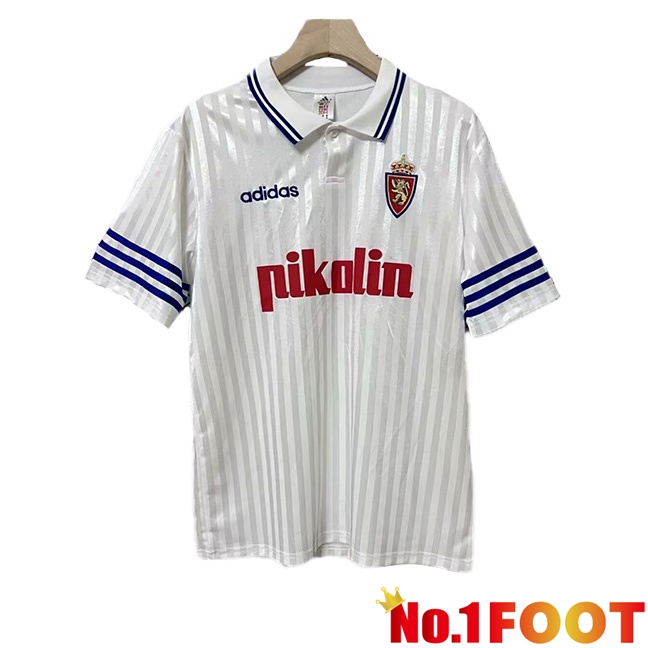 Real Zaragoza Retro Home Soccer Jersey White 1995-1996