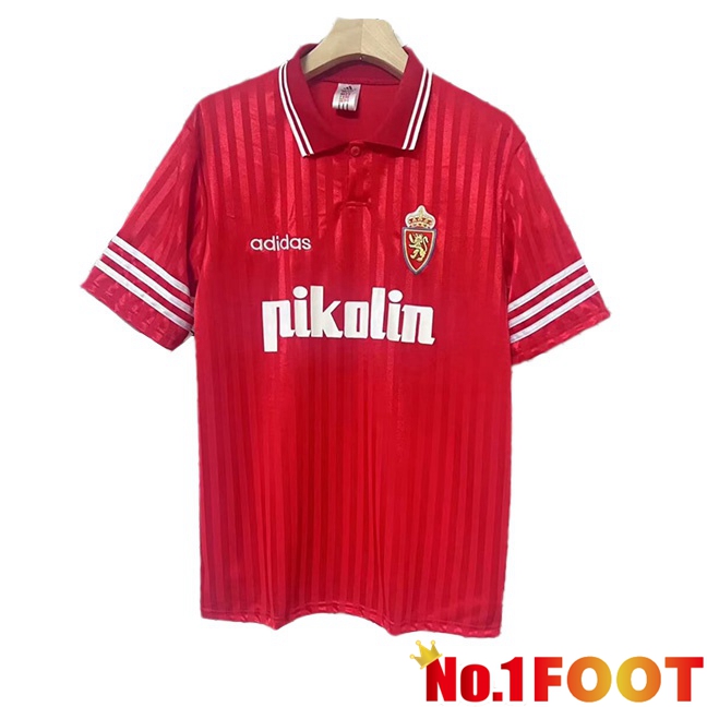 Real Zaragoza Retro Away Soccer Jersey Red 1995-1996