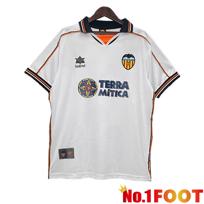 Valencia CF Retro Home Soccer Jersey White 1999-2000