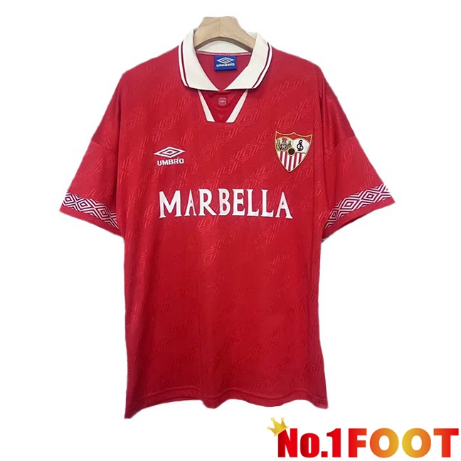 Sevilla FC Retro Away Soccer Jersey Red 1994-1996