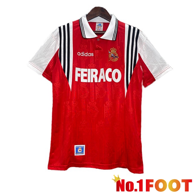 Deportivo de La Coruna Retro Away Soccer Jersey Red 1997-1998