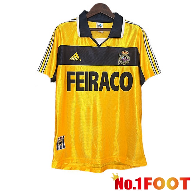 Deportivo de La Coruna Retro Third Soccer Jersey Yellow 1999-2000