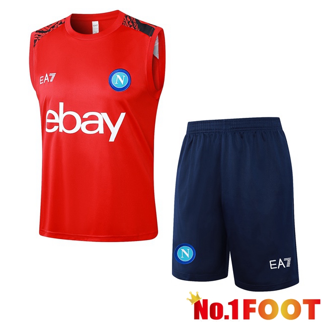 SSC Napoli Gilet Soccer + Shorts Red 2024/2025