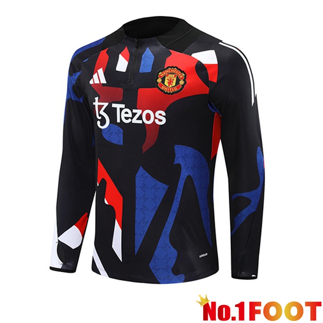 Manchester United Training Sweatshirt Black Red 2024/2025