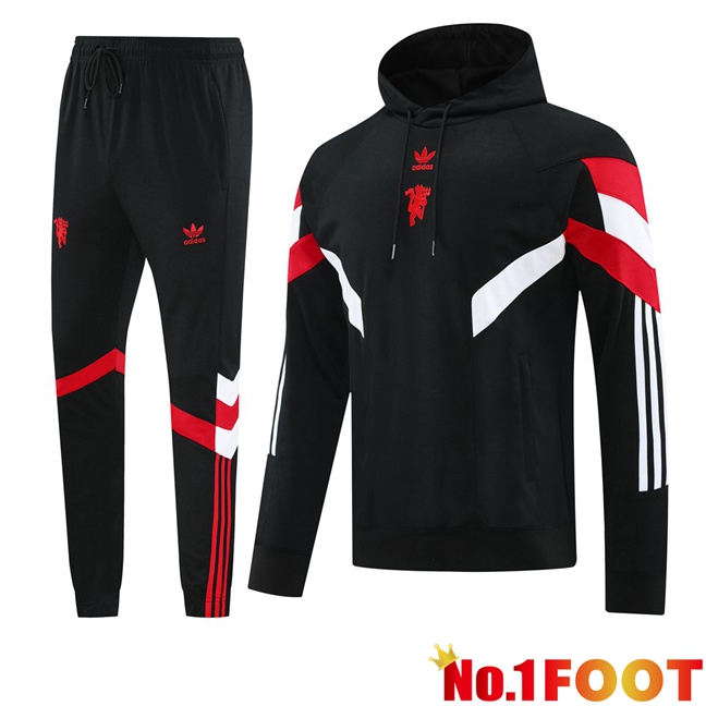 Manchester United Training Tracksuit Sweatshirt Hoodie Black 2024/2025