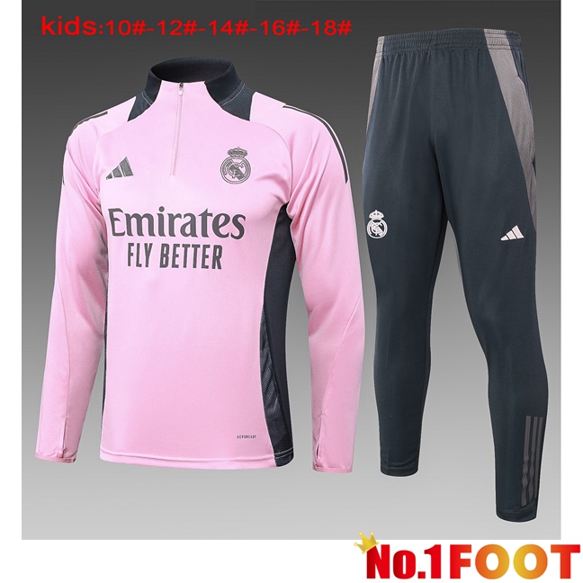 Real Madrid Kids kit Training Tracksuit Pink 2024/2025 - Click Image to Close