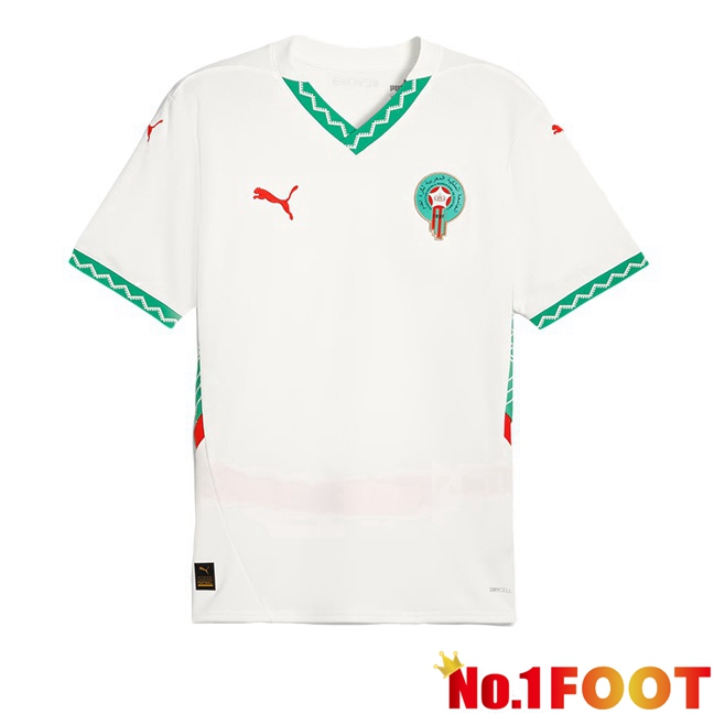 Maroc Away Football Jersey White 2024/2025