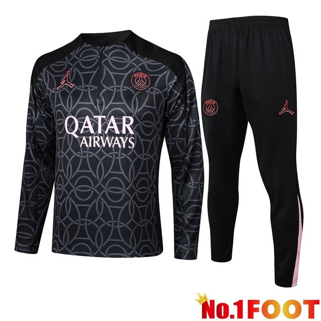 JORDAN Paris PSG kit Training Tracksuit Black 2024/2025