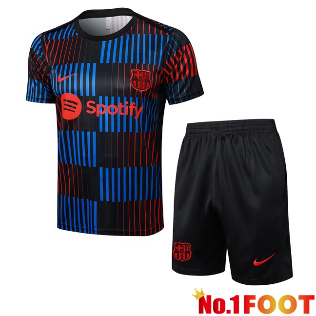 FC Barcelona kit Training T Shirt + Shorts Red Blue Black 2024/2025