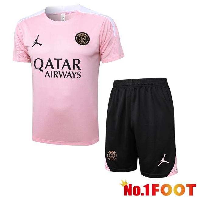 Paris PSG kit Training T Shirt + Shorts Pink 2024/2025