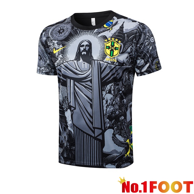 Brazil Training T Shirt Black 2024/2025