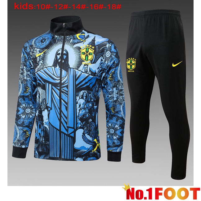 Brazil Kids kit Training Jacket Suit Blue 2024/2025