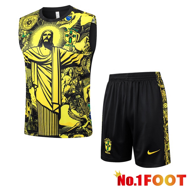 Brazil Gilet Football + Shorts Yellow 2024/2025