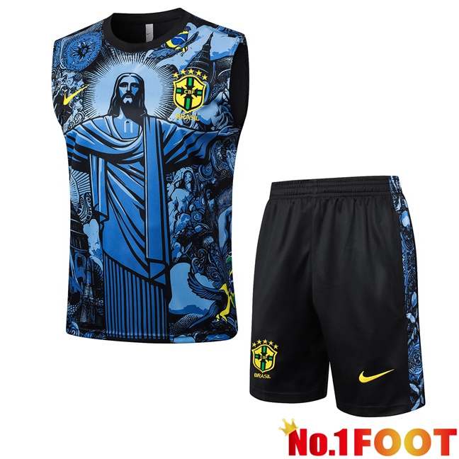 Brazil Gilet Football + Shorts Blue 2024/2025