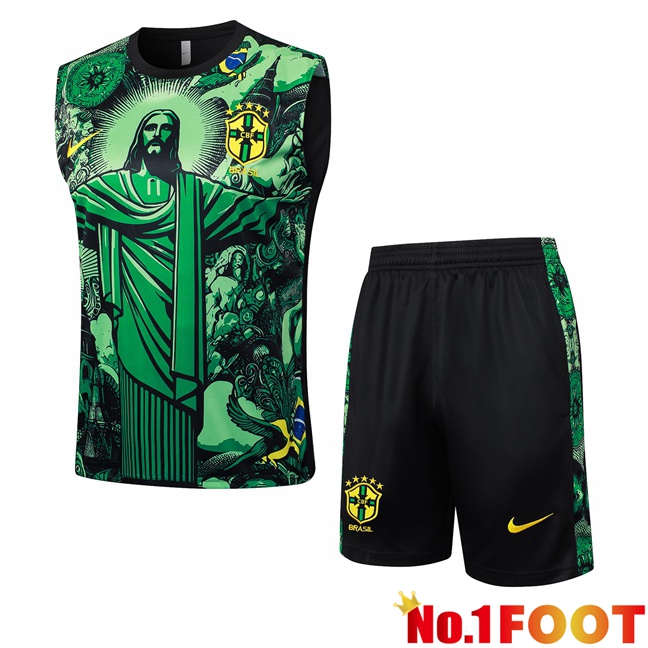 Brazil Gilet Football + Shorts Green 2024/2025