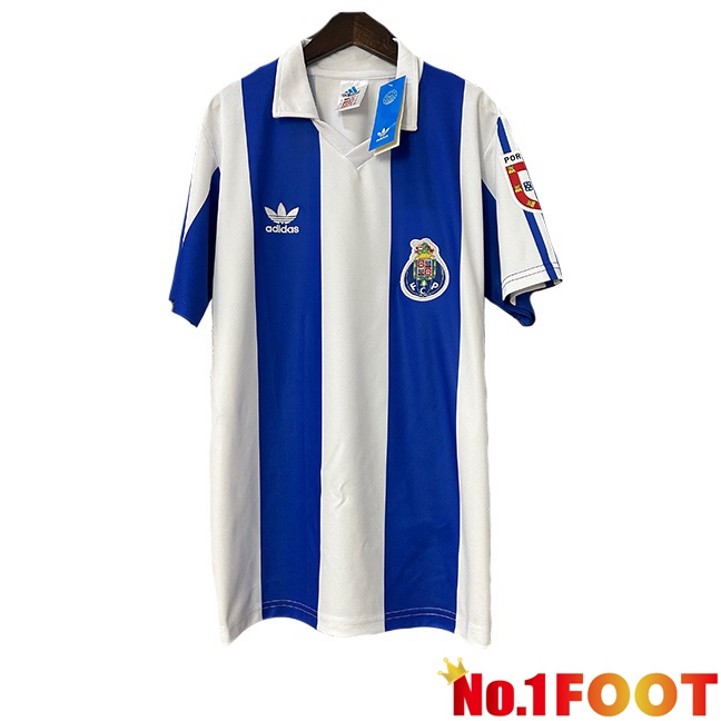 FC Porto Retro Home Football Jersey White Blue 1986-1987