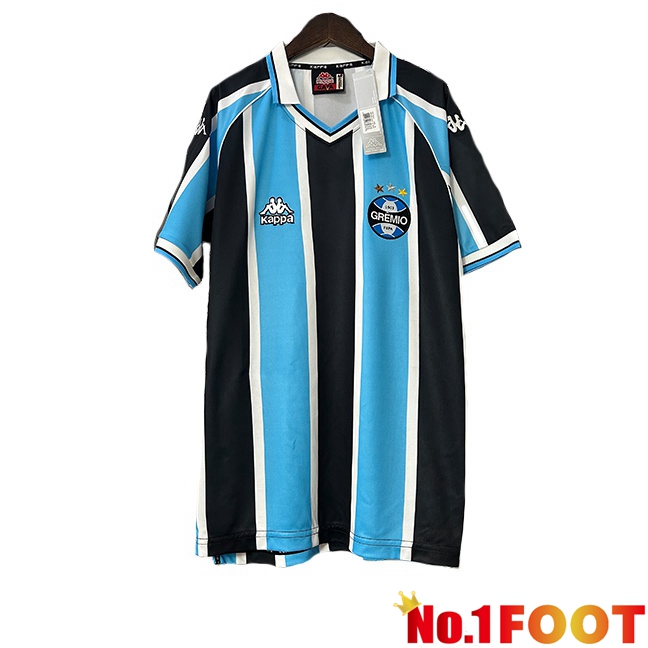 Gremio Retro Home Football Jersey White Blue 2000-2001