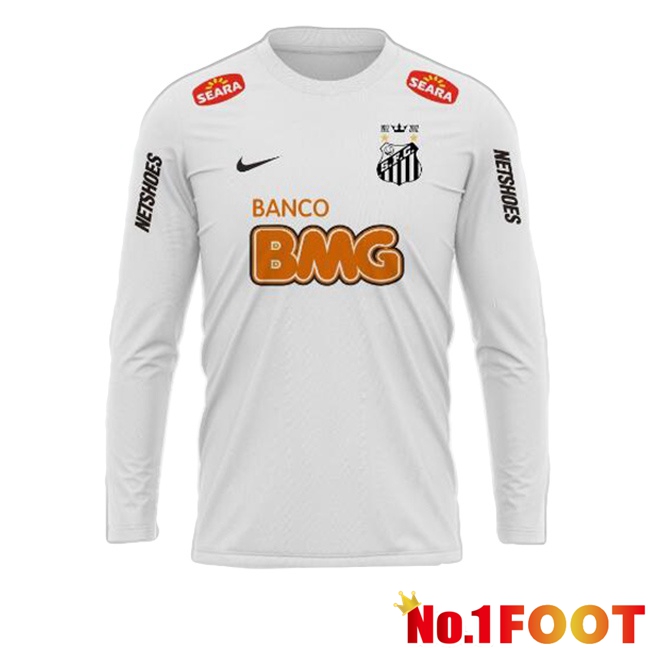 Santos FC Retro Home Football Jersey Long sleeve White 2011-2012