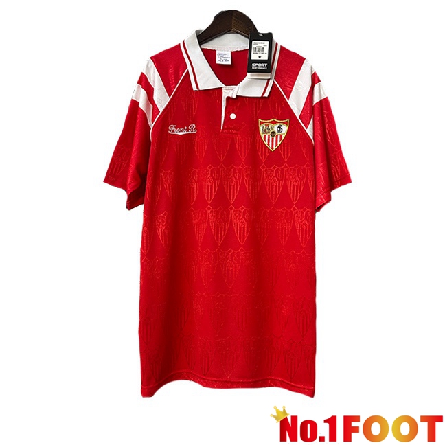 Sevilla FC Retro Away Football Jersey Red 1992-1993