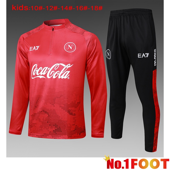 SSC Napoli Kids kit Training Tracksuit Red 2024/2025 - Click Image to Close