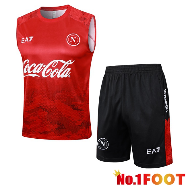 SSC Napoli Gilet Football + Shorts Red 2024/2025