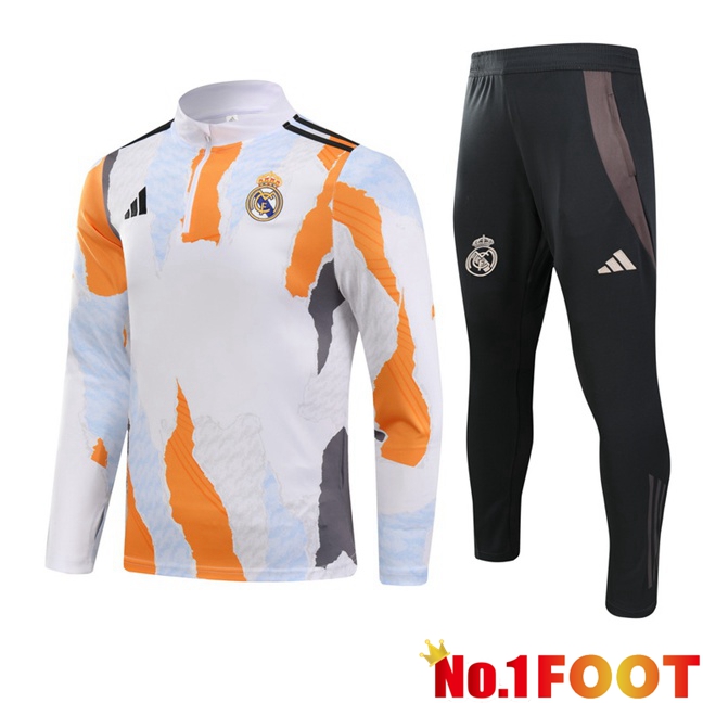 Real Madrid kit Training Tracksuit White Yellow 2025/2026