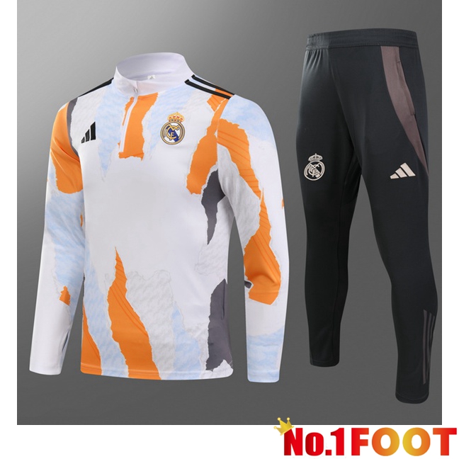 Real Madrid Kids kit Training Tracksuit White 2025/2026 - Click Image to Close