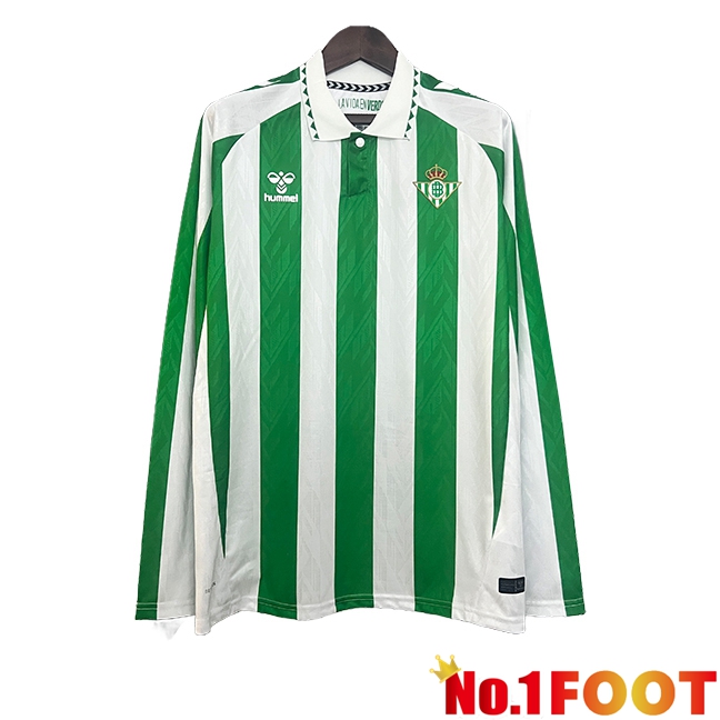 Real Betis Long sleeve Home Soccer Jersey 2024/2025 - Click Image to Close