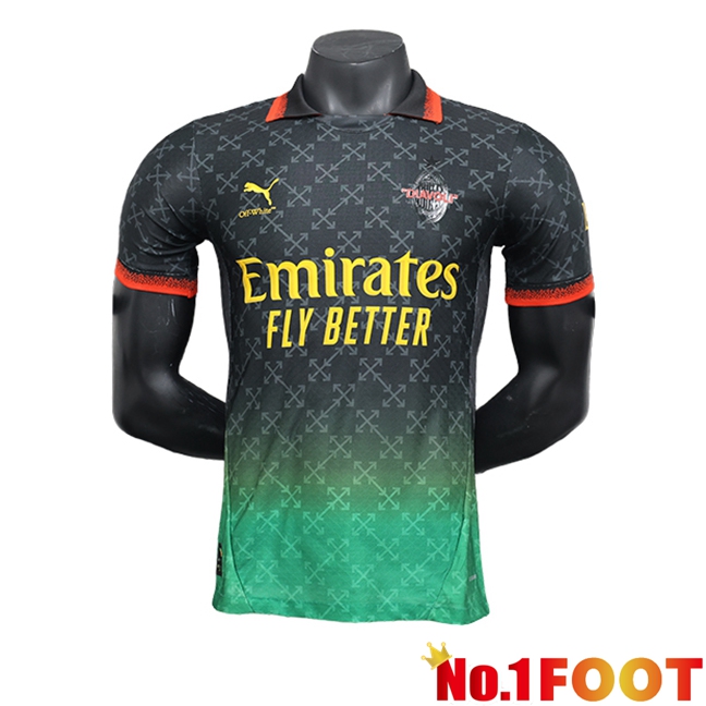 AC Milan Soccer Jersey Special Edition Black/Green 2024/2025 - Click Image to Close