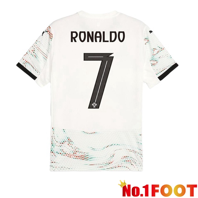 Portugal (RONALDO 7) Away Soccer Jersey White 2025/2026