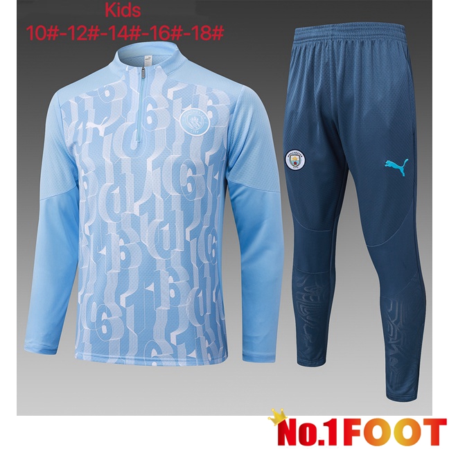 Manchester City Kids kit Training Tracksuit Blue 2025/2026 - Click Image to Close