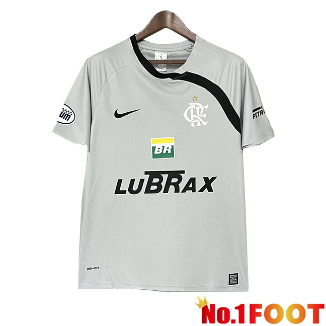 Flamengo Retro Goalkeeper Soccer Jersey Grey 2008