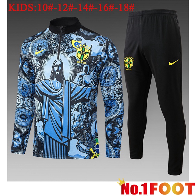 Brazil Kids kit Training Tracksuit Blue 2025/2026