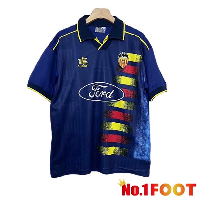 Valencia CF Retro Away Soccer Jersey Blue 1996-1997