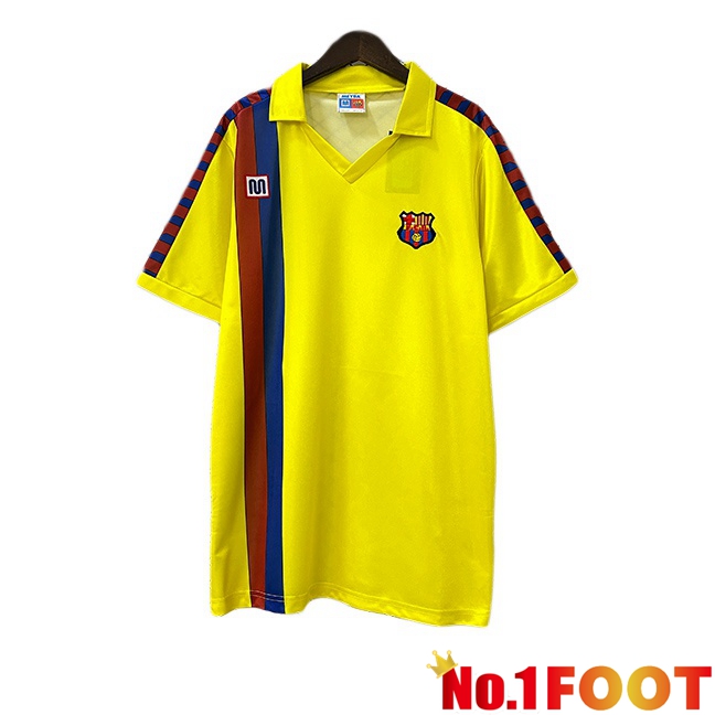 FC Barcelona Retro Away Soccer Jersey Yellow 1982-1984