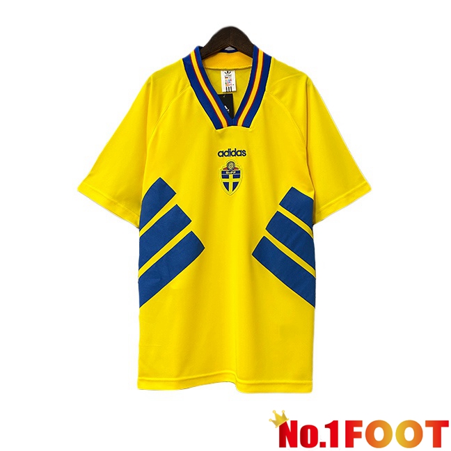 Sweden Retro Home Soccer Jersey Yellow 1994