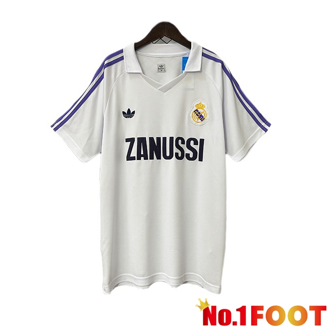 Real Madrid Retro Home Soccer Jersey White 1984-1985