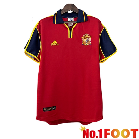 Spain Retro Home Soccer Jersey 2000