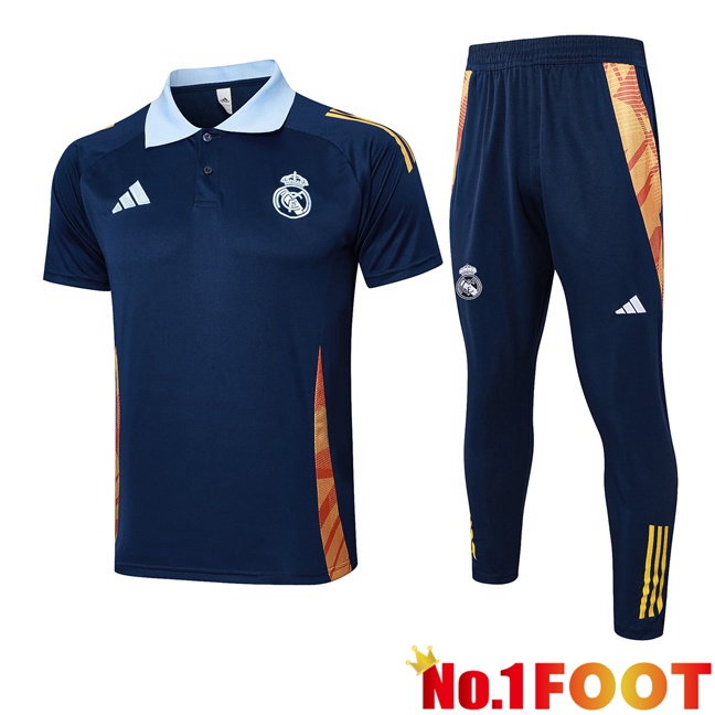 Real Madrid Soccer Polo + Training Pants Blue Royal 2025/2026 - Click Image to Close